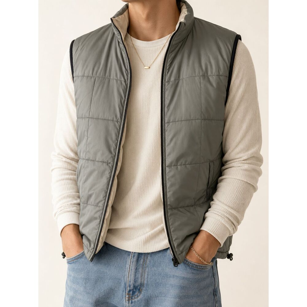 Eddie Bauer Reversible Goose Down Vest M 550 Fill Y2K‎ 2007 NWT Sage Khaki